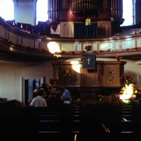 iNewcastle U L MNC vii interior of Ebenezer Methodist New Connexion chapel, Newcastle under Lyme | from the slide collection of Herbert Ogden