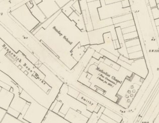 Sheffield, South Street MNC chapel OS Town Plan Yorkshire CCXCIV.11.5 reproduced with the permission of the National Library of Scotland Sheffield, South Street MNC chapel OS Town Plan Yorkshire CCXCIV.11.5 | Reproduced with the permission of the National Library of Scotland