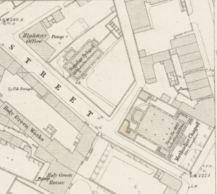 Sheffield, South Street MNC chapel OS Town Plan sheet 30 1851 reproduced with the permission of the National Library of Scotland Sheffield, South Street MNC chapel OS Town Plan sheet 30 1851 | Reproduced with the permission of the National Library of Scotland