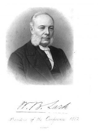 W.B. Lark BC Mag 62, 1883 W.B. Lark, President of the Bible Christian Conference 1882 | Bible Christian Magazine, vol 62, 1883