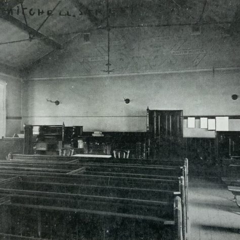 Mitchell Street United Methodist Free Church ROCHDALE Lancashire: the original mission church interior which later became the Sunday School