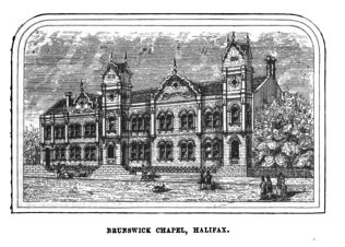 Brunswick chapel, Halifax Brunswick, Rhodes Street UMFC chapel | United Methodist Free Churches Magazine 28, 1885 p 484