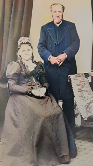Tubal Casely with Wife Mary (nee Burroughs) Tubal Caseley with his wife Mary (nee Burroughs) | Image supplied by Claire Casely
